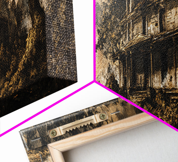 The Possessed Farmhouse, Ornate Symbolist Art, Extra Wide Wall Art, Dark Halloween Decor, Canvas Print, Halloween Wall Art