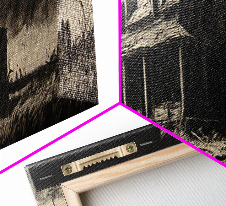The Possessed Farmhouse, Decadent Gothic Art, Extra Wide Wall Art, Dark Halloween Decor, Framed Canvas Print, Halloween Wall Art