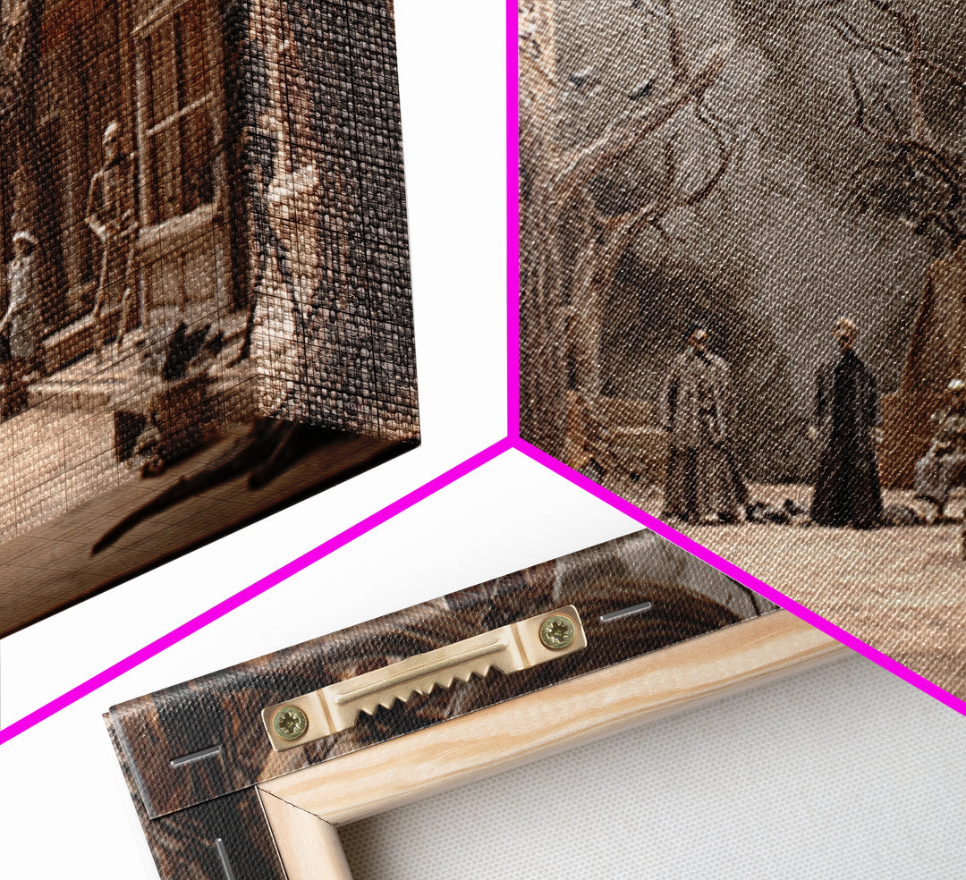 The Ghost Town Main Street, Danse Macabre Art, Landscape Wall Art, Macabre Wall Art, Canvas Print, Halloween Wall Art