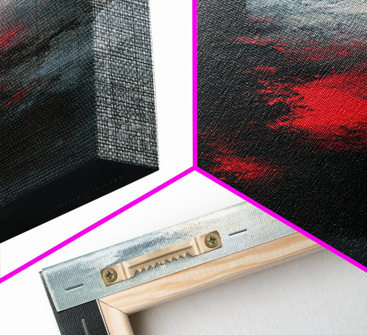 Deep Charcoal Abstract Canvas Print, Dark Art, Gothic Wall Art, Living Room Decor, Nocturne, Spooky Decor, Gallery Decor, DAR-1x3-33