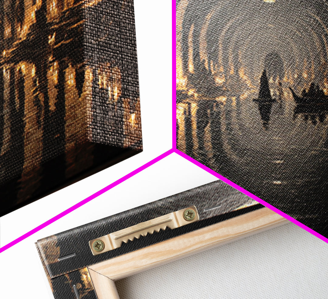 The Endless Catacombs, Symbolist Gothic Landscape, Landscape Wall Art, Macabre Wall Art, Canvas Print, Halloween Wall Art, Dark Fantasy Art