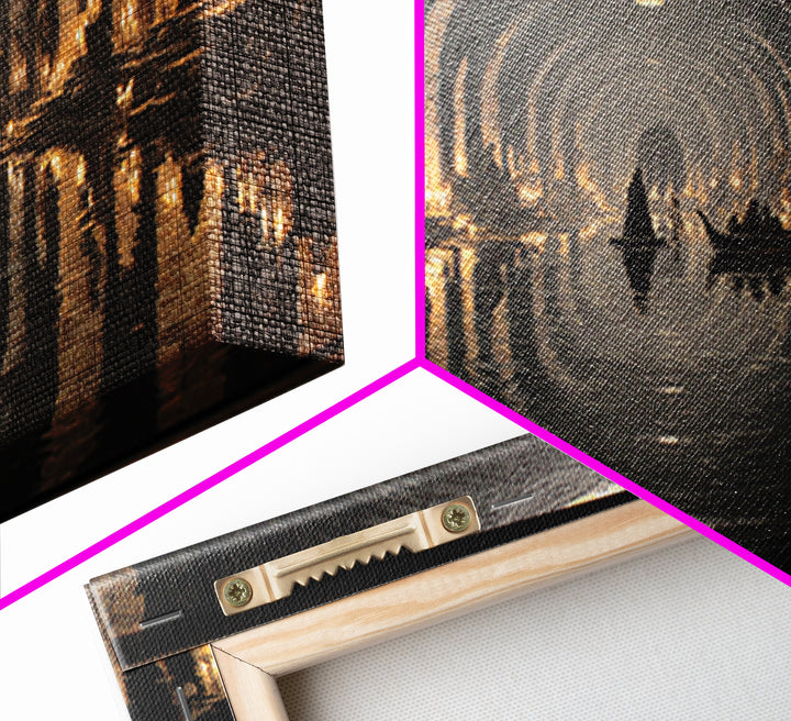 The Endless Catacombs, Symbolist Gothic Landscape, Landscape Wall Art, Macabre Wall Art, Canvas Print, Halloween Wall Art, Dark Fantasy Art
