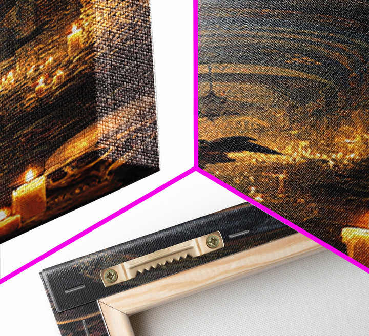 The Endless Catacombs, Ornate Symbolist Art, Tall Narrow Wall Art, Macabre Wall Art, Framed Canvas Print, Halloween Wall Art