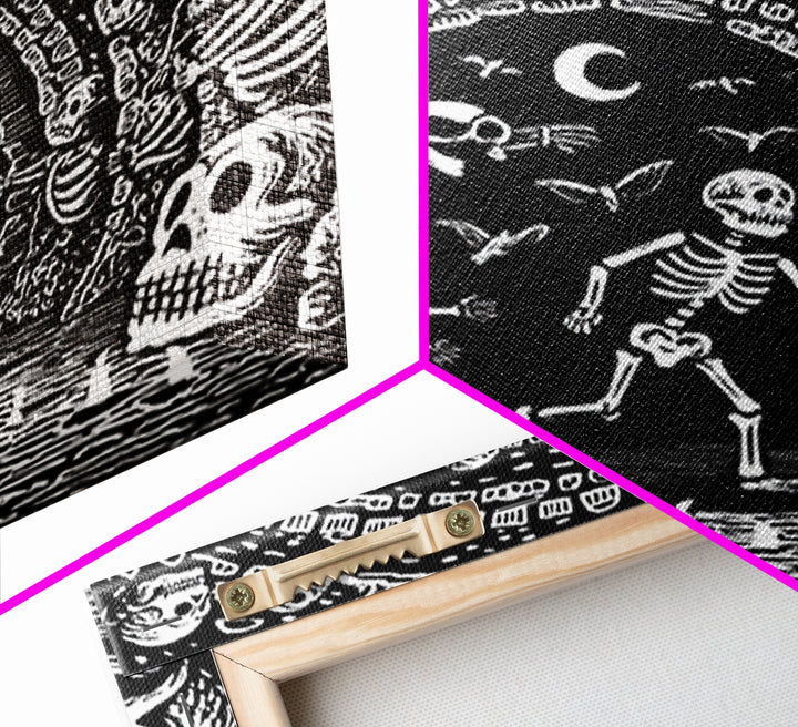 The Endless Catacombs, Macabre Folk Print Art, Square Wall Art, Macabre Wall Art, Framed Canvas Print, Halloween Wall Art