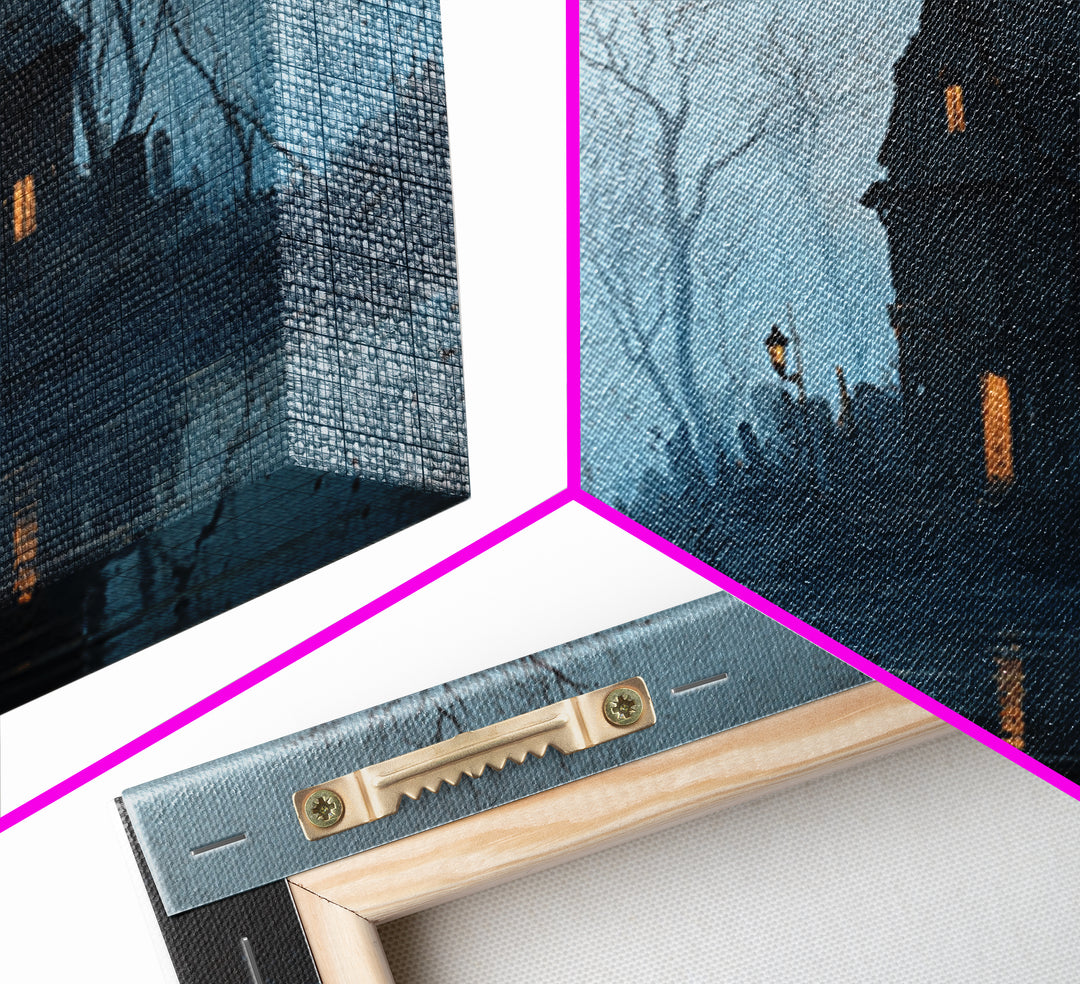 The Foggy Swamp Shack, Romantic Gothic Landscape, Landscape Wall Art, Gothic Horror Wall Art, Canvas Print, Halloween Wall Art