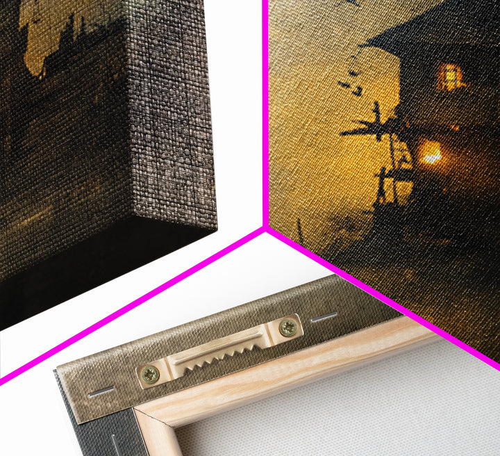 The Foggy Swamp Shack, Symbolist Dream Art, Square Wall Art, Dark Fantasy Wall Art, Canvas Print, Halloween Wall Art, Macabre Wall Art