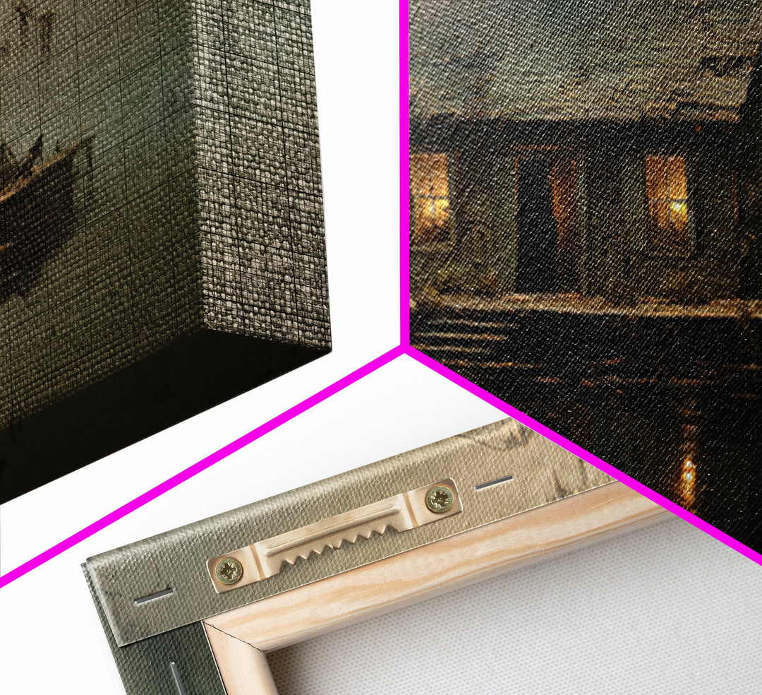 The Foggy Swamp Shack, Symbolist Gothic Landscape, Landscape Wall Art, Macabre Wall Art, Canvas Print, Halloween Wall Art