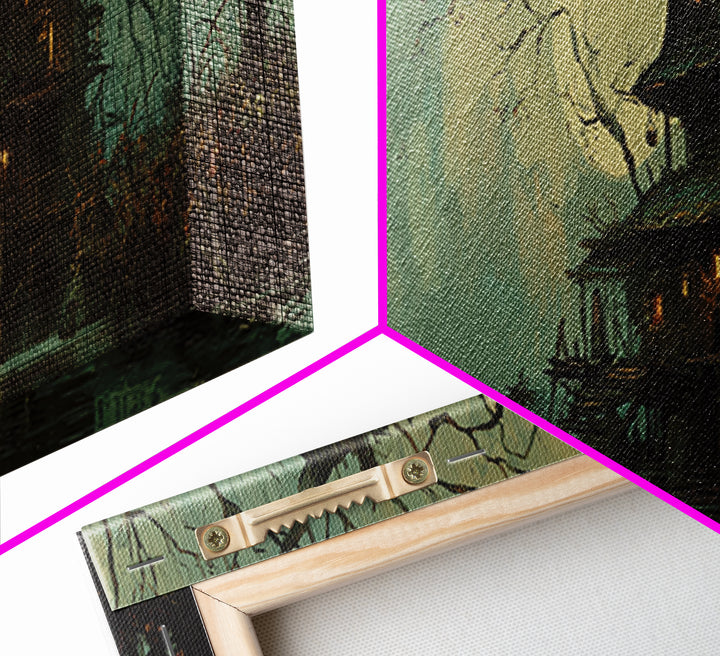 The Foggy Swamp Shack, Decadent Gothic Art, Extra Wide Wall Art, Macabre Wall Art, Framed Canvas Print, Halloween Wall Art