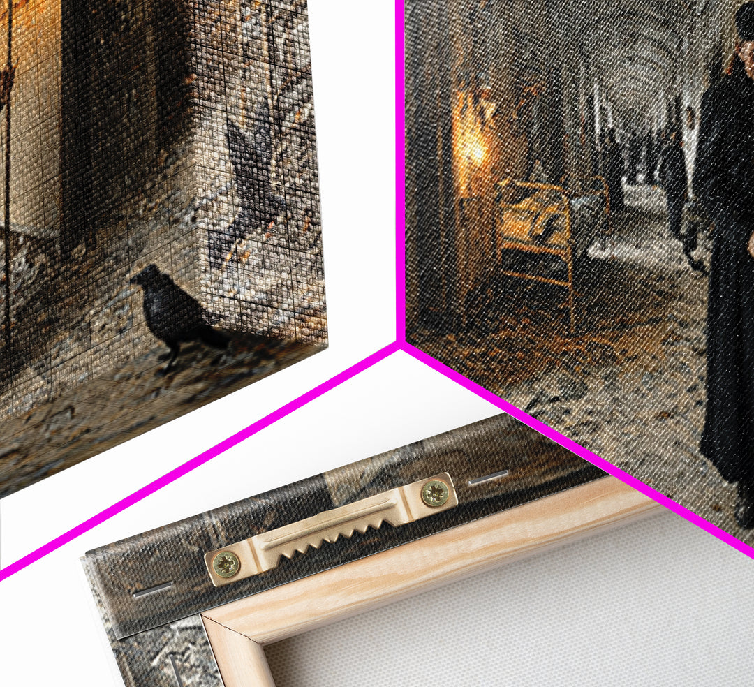 The Derelict Asylum, Northern Renaissance Horror, Wide Panoramic Art, Macabre Wall Art, Canvas Print, Halloween Wall Art