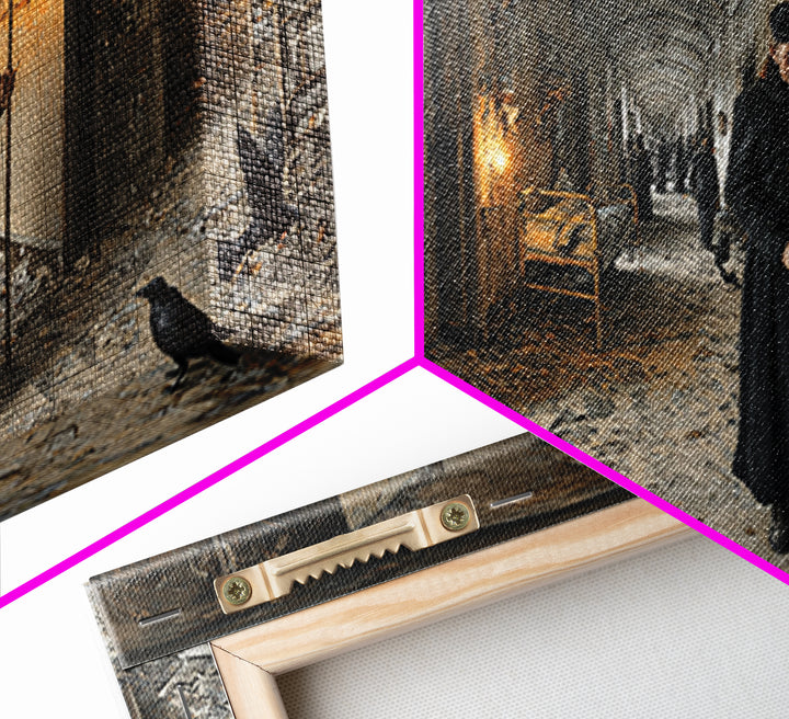 The Derelict Asylum, Northern Renaissance Horror, Wide Panoramic Art, Macabre Wall Art, Canvas Print, Halloween Wall Art
