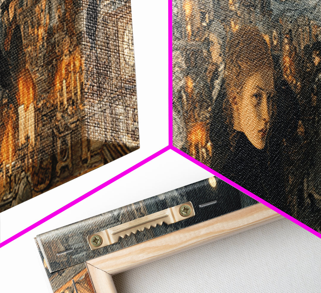 The Midnight Antique Shop, Symbolist Death Art, Extra Wide Wall Art, Macabre Wall Art, Canvas Print, Halloween Wall Art