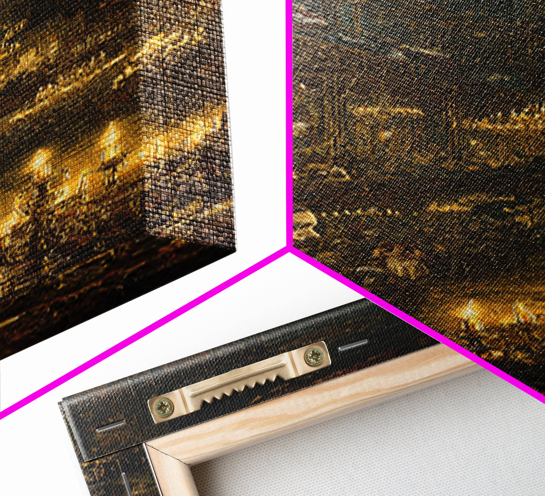 The Haunted Hotel, Ornate Symbolist Art, Tall Narrow Wall Art, Gothic Horror Wall Art, Framed Canvas Print, Halloween Wall Art