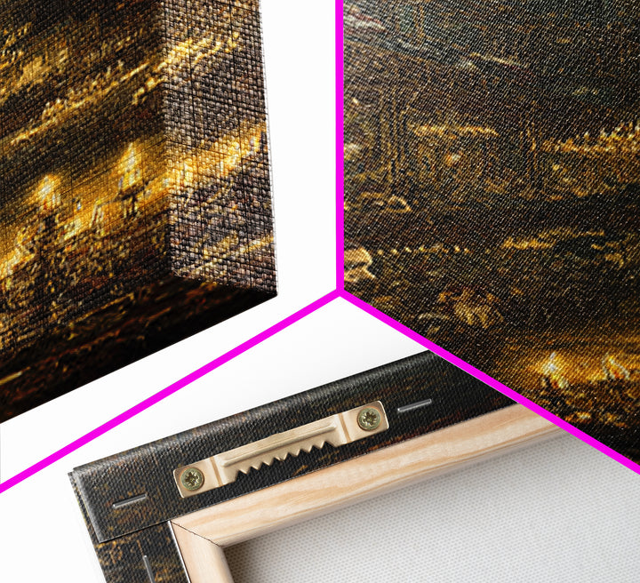 The Haunted Hotel, Ornate Symbolist Art, Tall Narrow Wall Art, Gothic Horror Wall Art, Framed Canvas Print, Halloween Wall Art