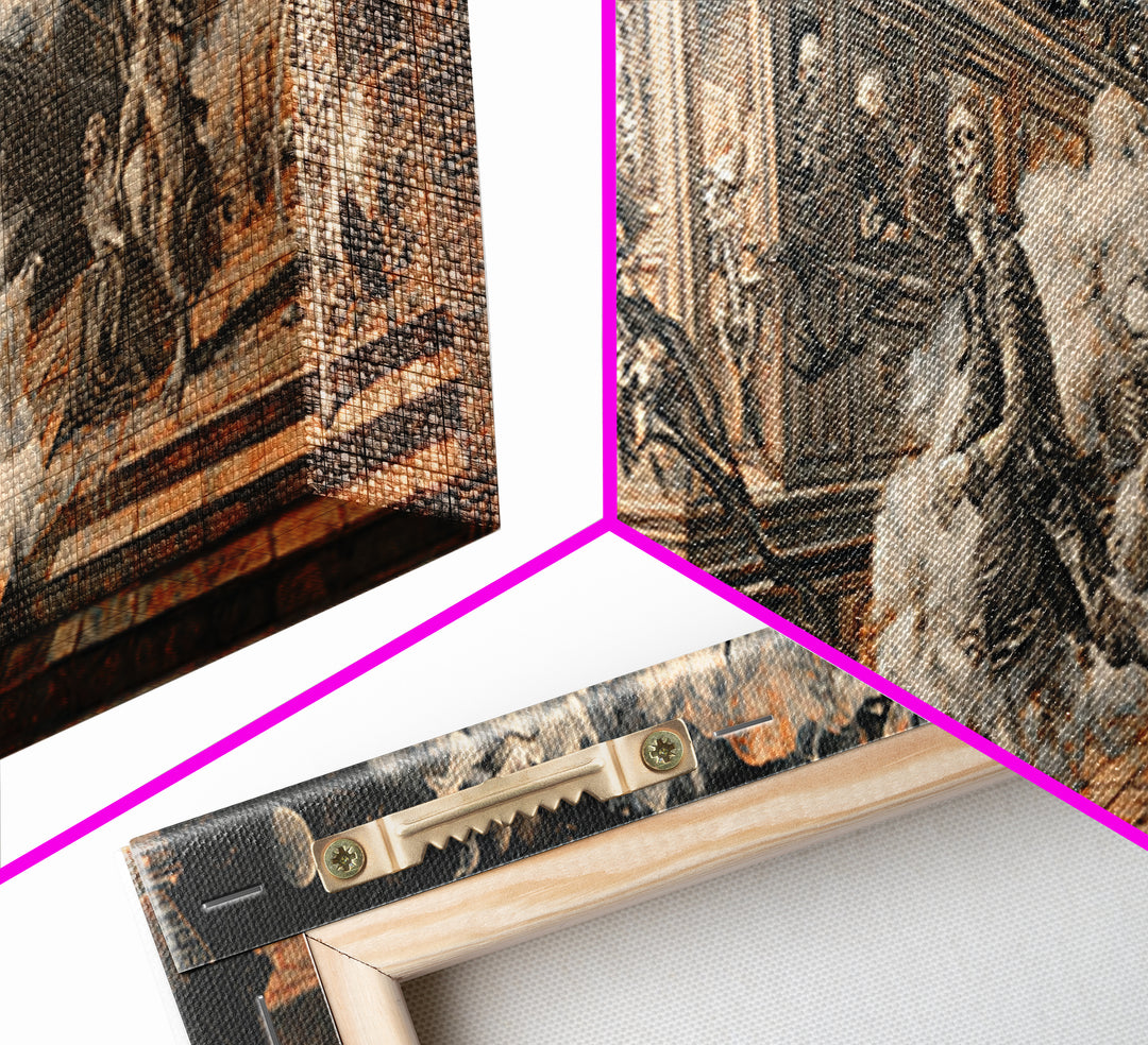 The Abandoned Train Station, Danse Macabre Art, Extra Wide Wall Art, Gothic Horror Wall Art, Canvas Print