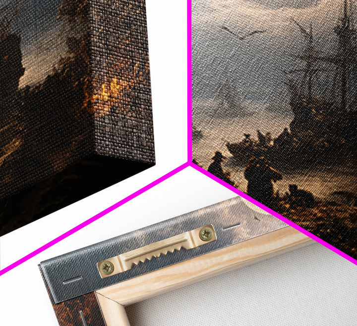 The Shipwreck Cove, Baroque Witchcraft Art, Landscape Wall Art, Macabre Wall Art, Framed Canvas Print, Halloween Wall Art