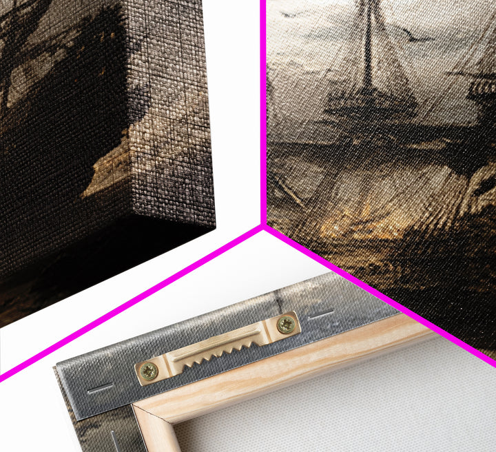 The Shipwreck Cove, Dark Romantic Horror Art, Vertical Wall Art, Dark Halloween Decor, Framed Canvas Print, Halloween Wall Art