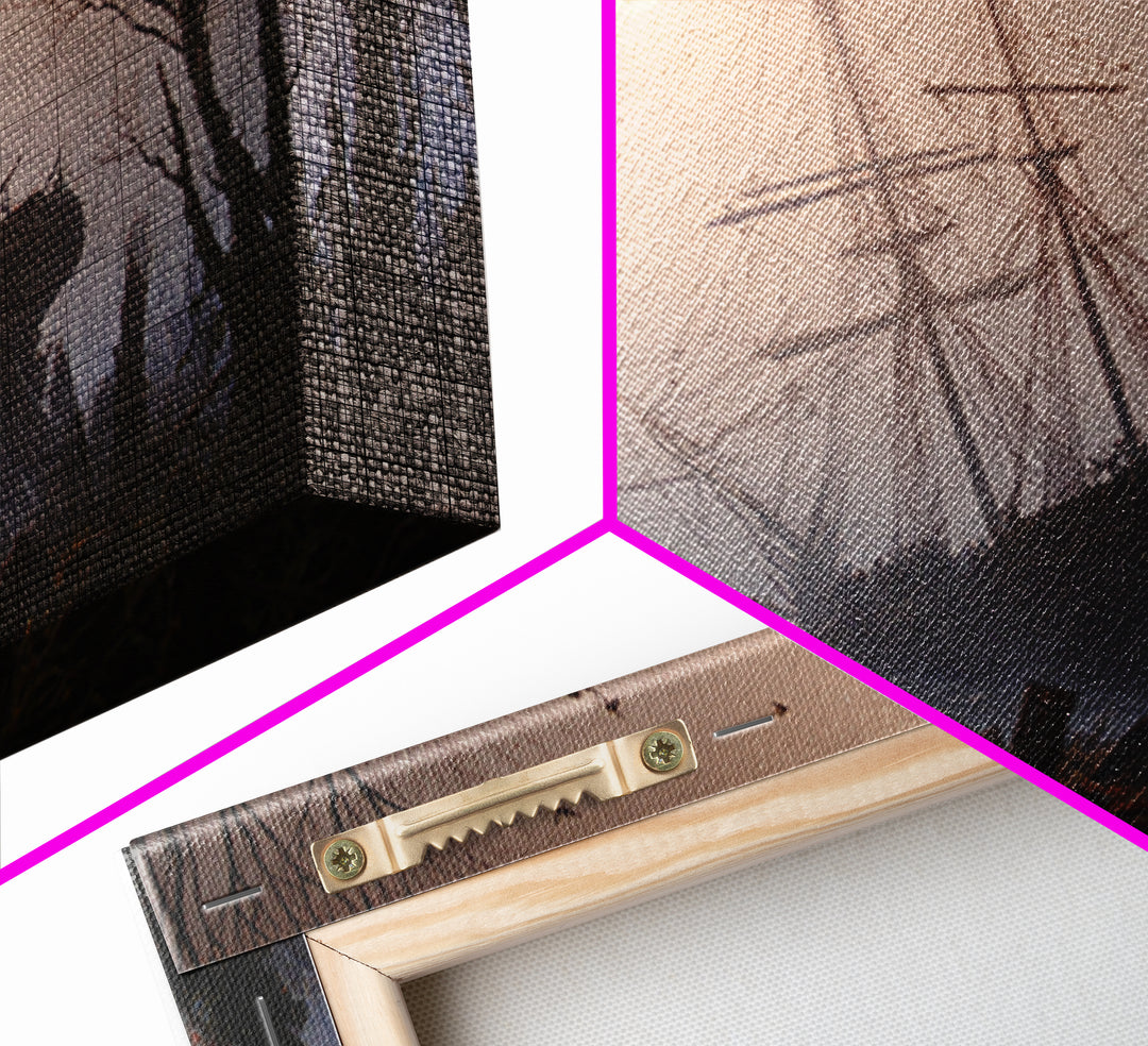 The Shipwreck Cove, Romantic Gothic Landscape, Landscape Wall Art, Dark Halloween Decor, Canvas Print, Halloween Wall Art