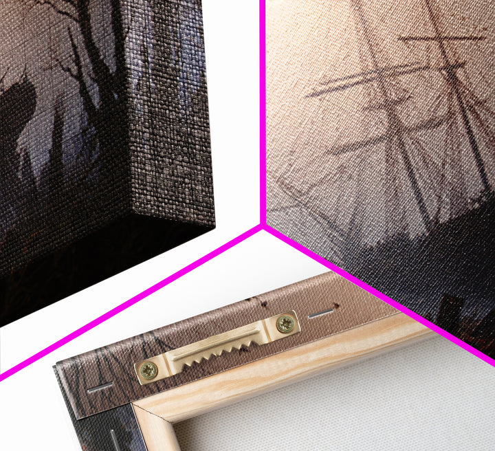 The Shipwreck Cove, Romantic Gothic Landscape, Landscape Wall Art, Dark Halloween Decor, Canvas Print, Halloween Wall Art