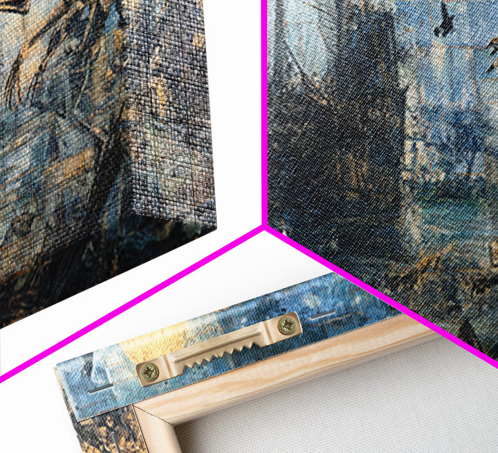 The Shipwreck Cove, Grotesque Carnival Art, Wide Panoramic Art, Dark Fantasy Wall Art, Framed Canvas Print, Halloween Wall Art