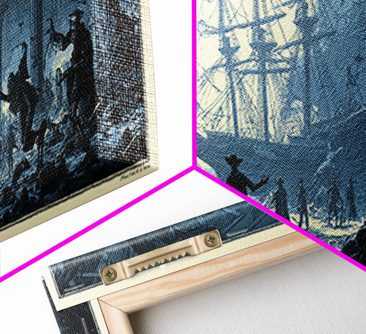 The Shipwreck Cove, Macabre Folk Print Art, Wide Panoramic Art, Macabre Wall Art, Framed Canvas Print, Halloween Wall Art