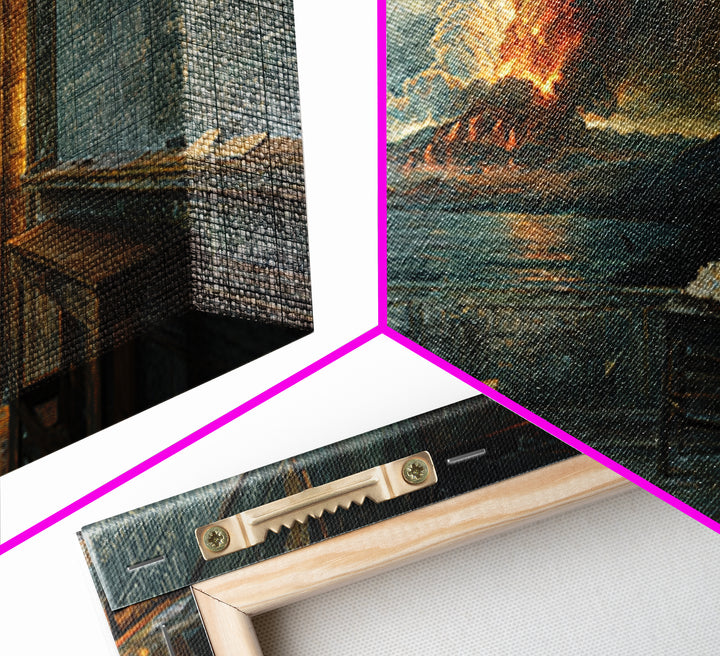 The Silent Schoolhouse, Apocalyptic Romantic Art, Wide Panoramic Art, Dark Halloween Decor, Framed Canvas Print, Halloween Wall Art