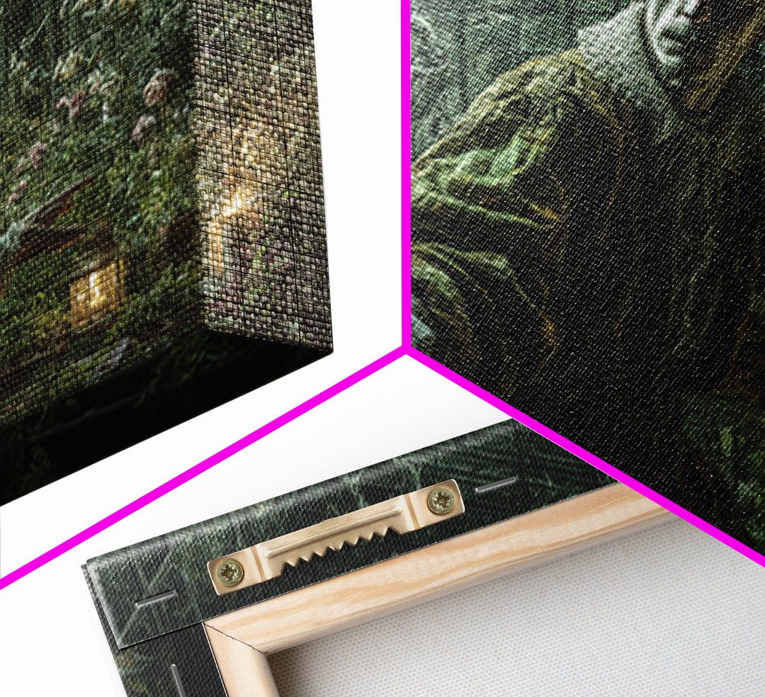 The Cemetery Greenhouse, Medieval Grotesque Art, Landscape Wall Art, Macabre Wall Art, Framed Canvas Print, Halloween Wall Art