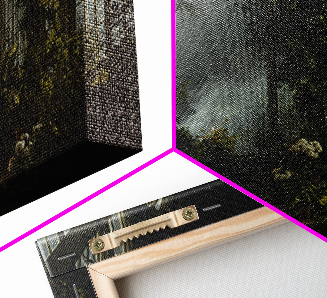 The Cemetery Greenhouse, Baroque Witchcraft Art, Landscape Wall Art, Dark Halloween Decor, Canvas Print, Halloween Wall Art