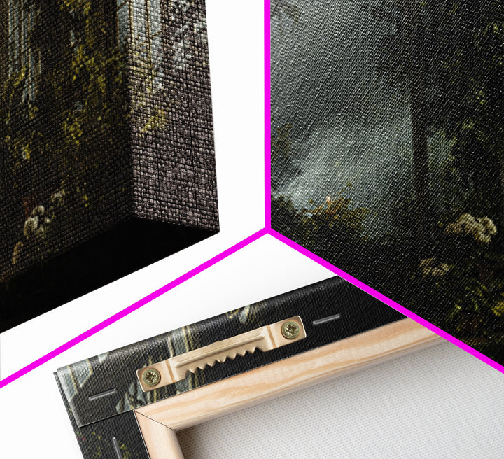 The Cemetery Greenhouse, Baroque Witchcraft Art, Landscape Wall Art, Dark Halloween Decor, Canvas Print, Halloween Wall Art