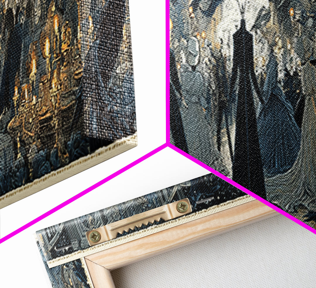 The Midnight Masquerade, Victorian Macabre Art, Extra Wide Wall Art, Gothic Horror Wall Art, Canvas Print, Halloween Wall Art