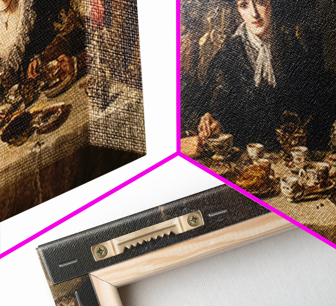 The Witches' Tea Party, Dark Romantic Horror Art, Wide Panoramic Art, Dark Fantasy Wall Art, Framed Canvas Print, Halloween Wall Art