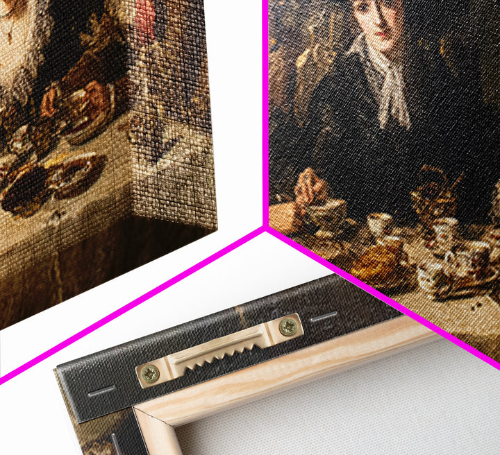 The Witches' Tea Party, Dark Romantic Horror Art, Wide Panoramic Art, Dark Fantasy Wall Art, Framed Canvas Print, Halloween Wall Art