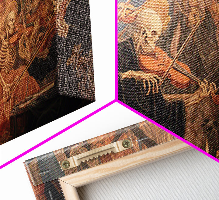 The Skeleton Orchestra, Dark Renaissance Art, Wide Panoramic Art, Gothic Horror Wall Art, Canvas Print, Halloween Wall Art