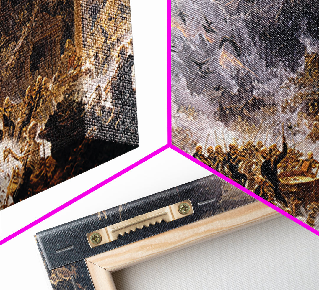 The Skeleton Orchestra, Apocalyptic Romantic Art, Wide Panoramic Art, Gothic Horror Wall Art, Framed Canvas Print, Halloween Wall Art
