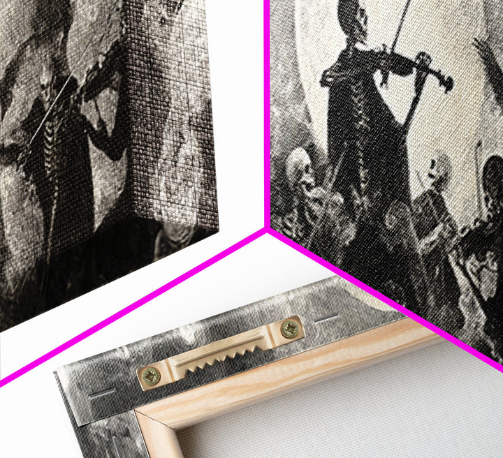The Skeleton Orchestra, Symbolist Dream Art, Extra Wide Wall Art, Gothic Horror Wall Art, Canvas Print, Halloween Wall Art