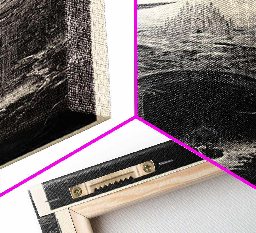 The Ghost Wedding, Gothic Engraving Art, Tall Narrow Wall Art, Macabre Wall Art, Canvas Print, Halloween Wall Art, Seasonal Home Decor