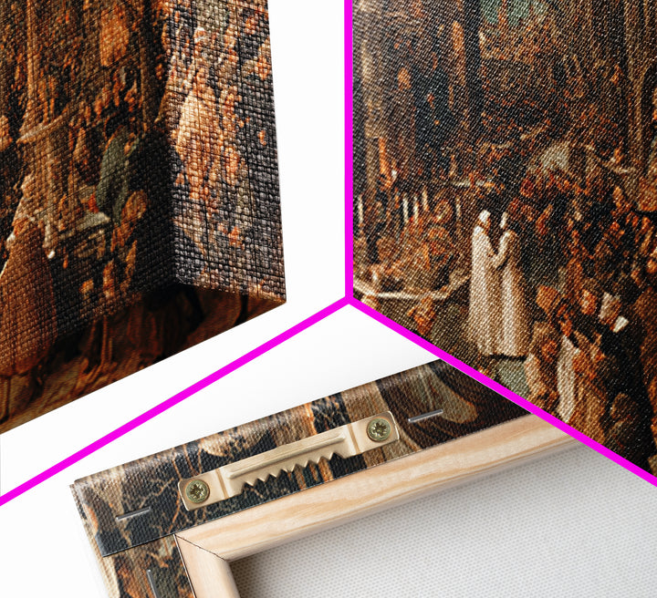 The Ghost Wedding, Northern Renaissance Horror, Wide Panoramic Art, Gothic Horror Wall Art, Canvas Print, Halloween Wall Art
