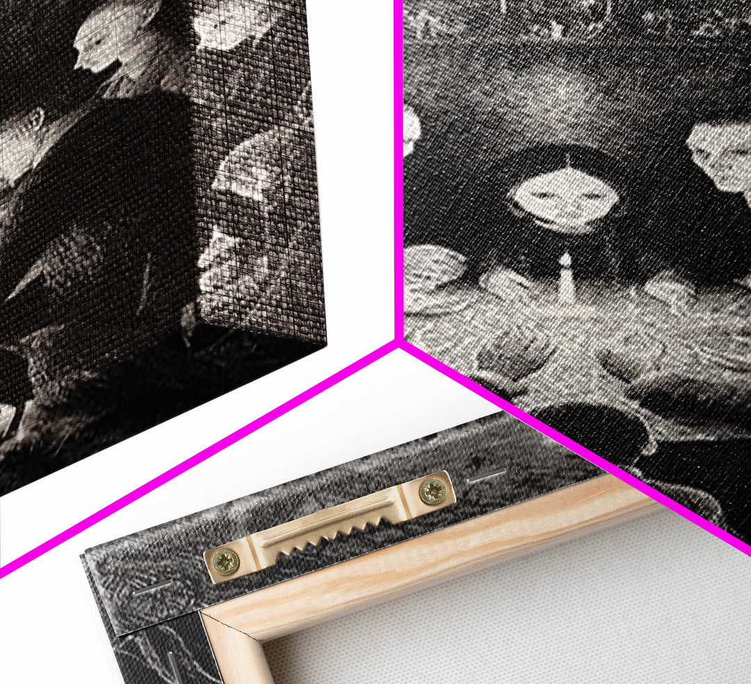 The Candlelit Seance, Victorian Macabre Art, Vertical Wall Art, Macabre Wall Art, Canvas Print, Halloween Wall Art