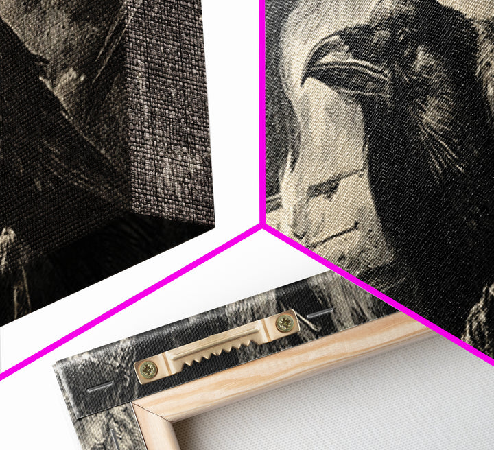 The Raven Funeral, Expressionist Nightmare Art, Extra Wide Wall Art, Gothic Horror Wall Art, Canvas Print, Halloween Wall Art
