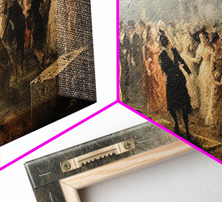 The Graveyard Dance, Dark Romantic Horror Art, Wide Panoramic Art, Macabre Wall Art, Canvas Print, Halloween Wall Art, Gothic Home Decor