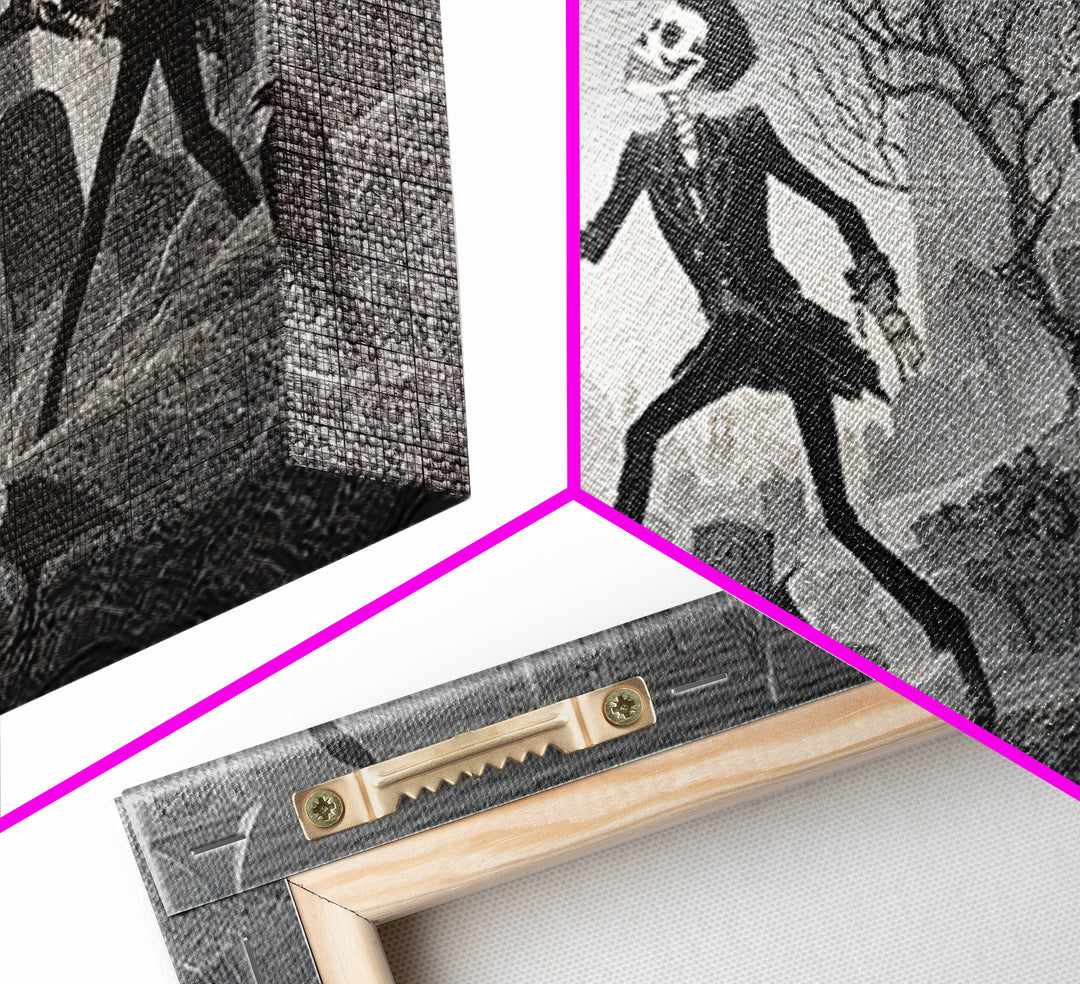 The Graveyard Dance, Victorian Macabre Art, Landscape Wall Art, Dark Fantasy Wall Art, Canvas Print, Halloween Wall Art