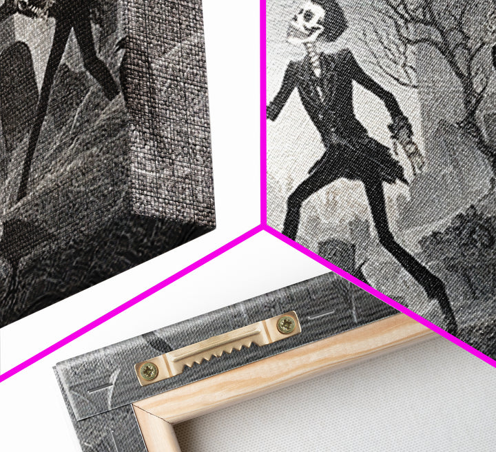The Graveyard Dance, Victorian Macabre Art, Landscape Wall Art, Dark Fantasy Wall Art, Canvas Print, Halloween Wall Art