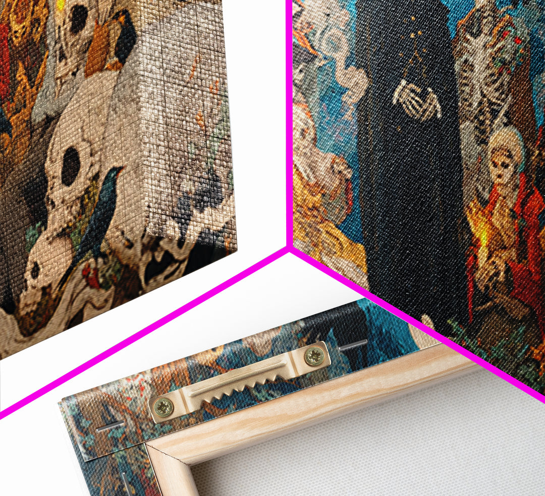 The Haunted Hayride, Danse Macabre Art, Wide Panoramic Art, Dark Fantasy Wall Art, Canvas Print, Halloween Wall Art