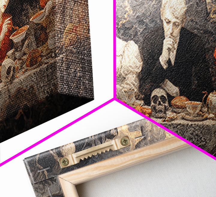 The Zombie Picnic, Visionary Gothic Art, Wide Panoramic Art, Macabre Wall Art, Canvas Print, Halloween Wall Art, Statement Wall Art