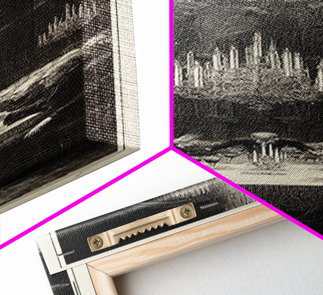 The Vampire Banquet, Gothic Engraving Art, Tall Narrow Wall Art, Dark Fantasy Wall Art, Framed Canvas Print, Halloween Wall Art