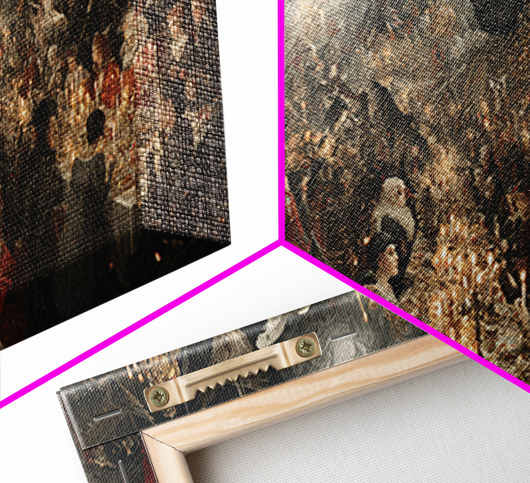 The Vampire Banquet, Medieval Grotesque Art, Wide Panoramic Art, Macabre Wall Art, Canvas Print, Halloween Wall Art