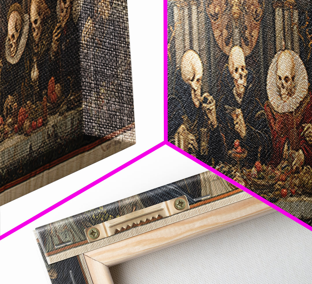 The Vampire Banquet, Danse Macabre Art, Extra Wide Wall Art, Gothic Horror Wall Art, Framed Canvas Print