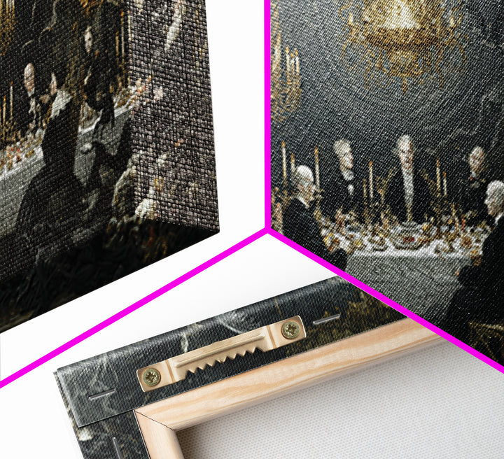 The Vampire Banquet, Visionary Gothic Art, Wide Panoramic Art, Dark Fantasy Wall Art, Canvas Print, Halloween Wall Art