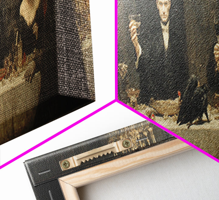 The Vampire Banquet, Dark Symbolist Art, Extra Wide Wall Art, Dark Halloween Decor, Framed Canvas Print, Halloween Wall Art