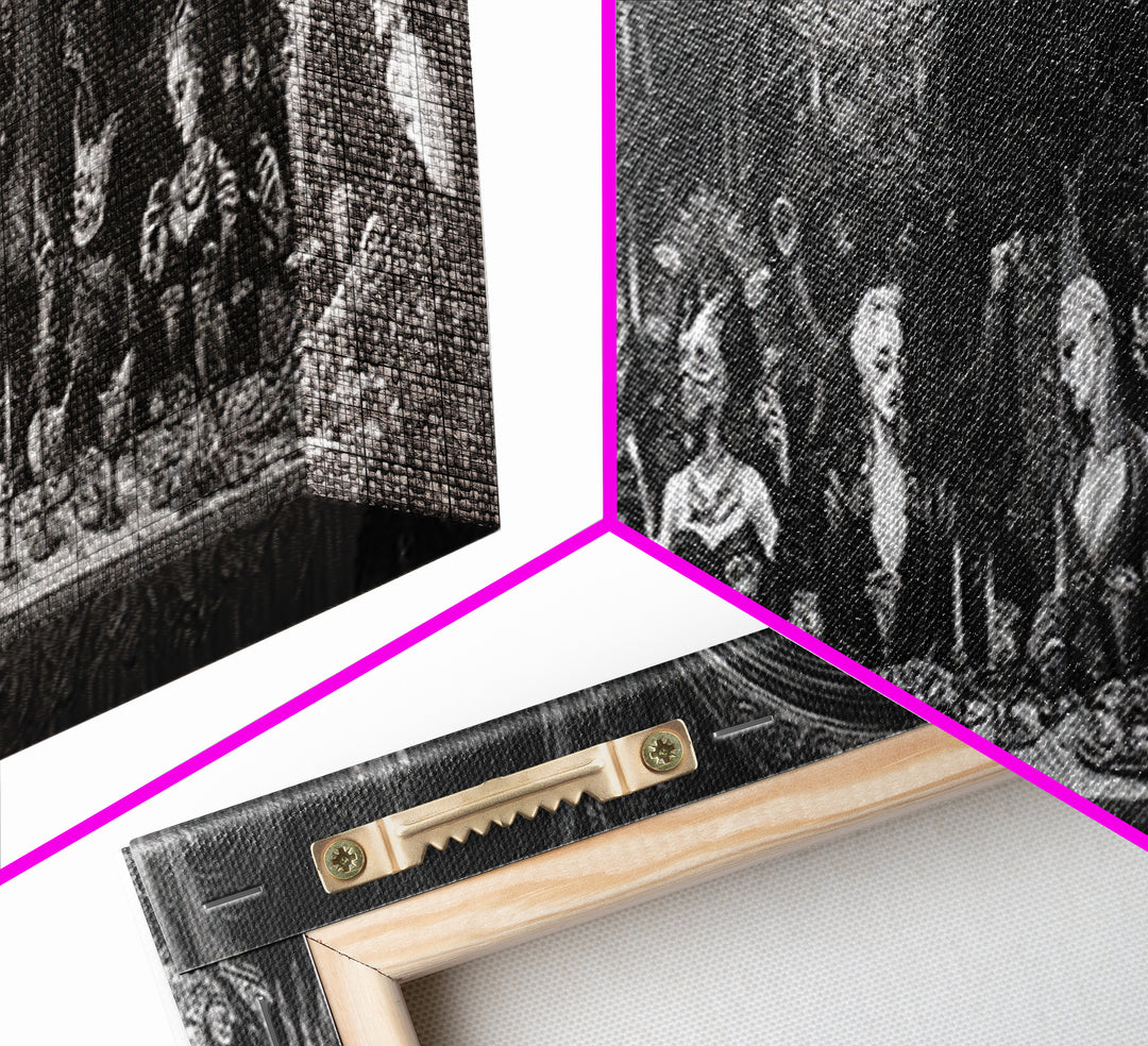 The Vampire Banquet, Biomechanical Horror Art, Extra Wide Wall Art, Dark Halloween Decor, Canvas Print, Halloween Wall Art, Horror Wall Art