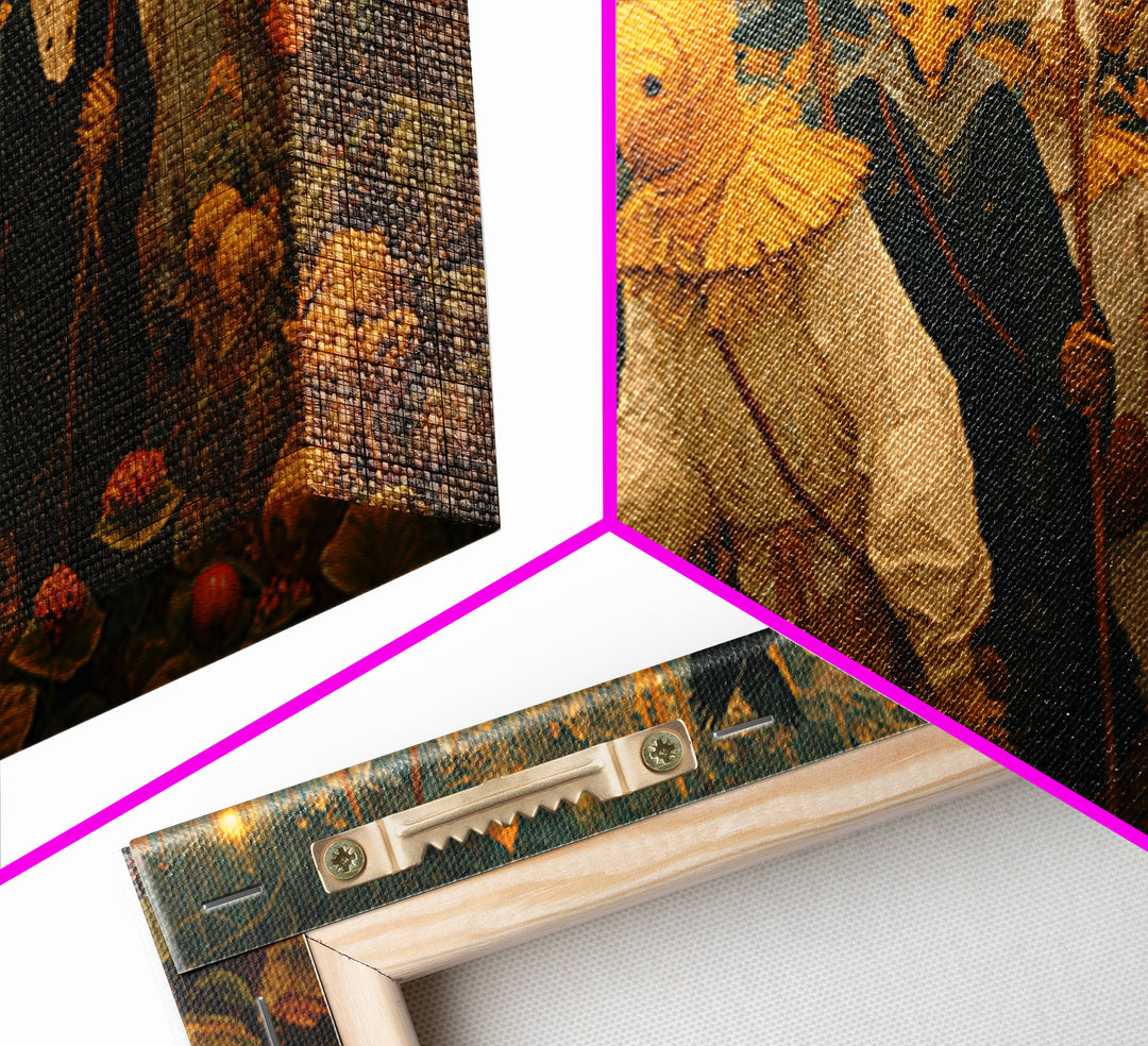 The Scarecrow Uprising, Medieval Grotesque Art, Wide Panoramic Art, Macabre Wall Art, Framed Canvas Print, Halloween Wall Art